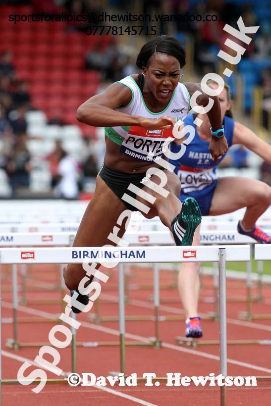 Womens 100 metres hurdles, British Championships, Birmingham. Photo: David T. Hewitson/Sports for All Pics